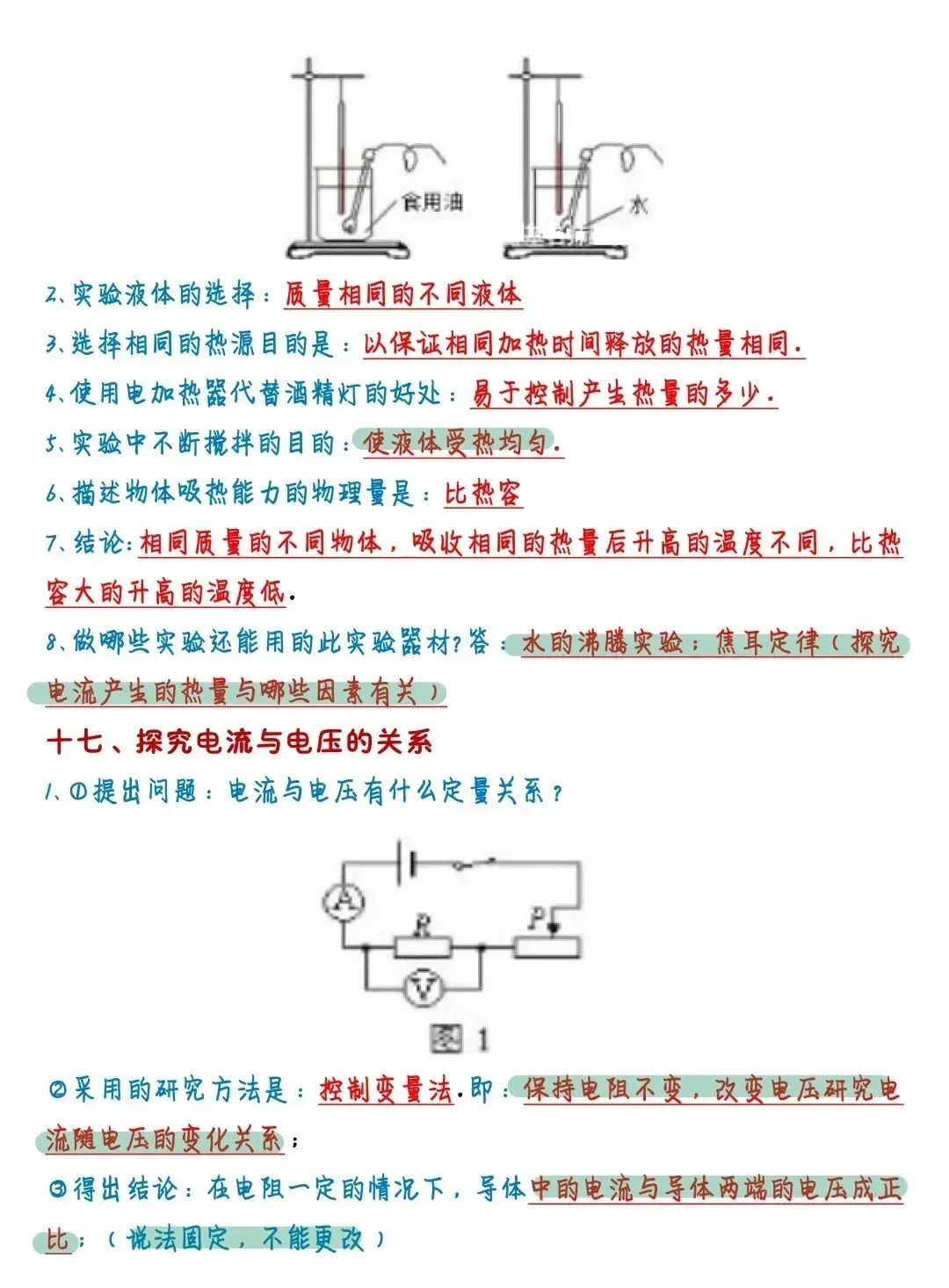 【中考复习】初中物理22个实验专题知识点(可下载)-第18张图片-四季读书网