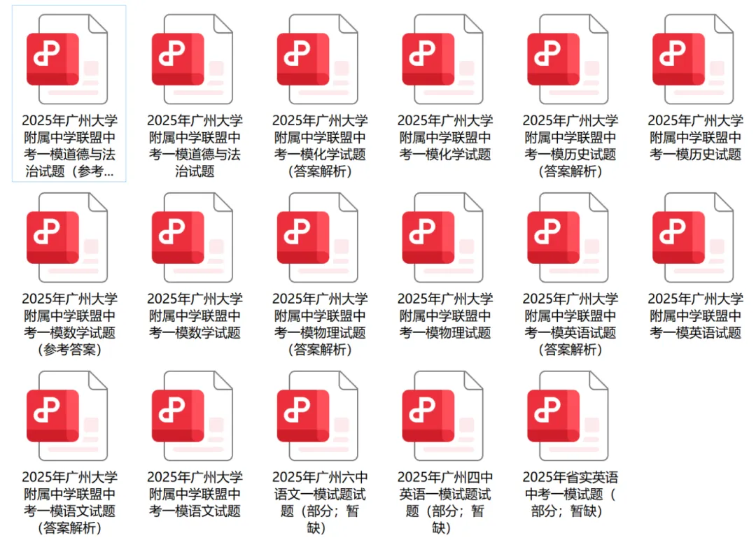 广州全市中考一模时间已定!近五年中考一模试卷和答案分享 第6张