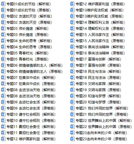 2022-2025年中考道德与法治真题分类突破卷精编版,全国通用含答案详细解析,word电子版可下载打印 第3张 2022-2025年中考道德与法治真题分类突破卷精编版,全国通用含答案详细解析,word电子版可下载打印 第3张