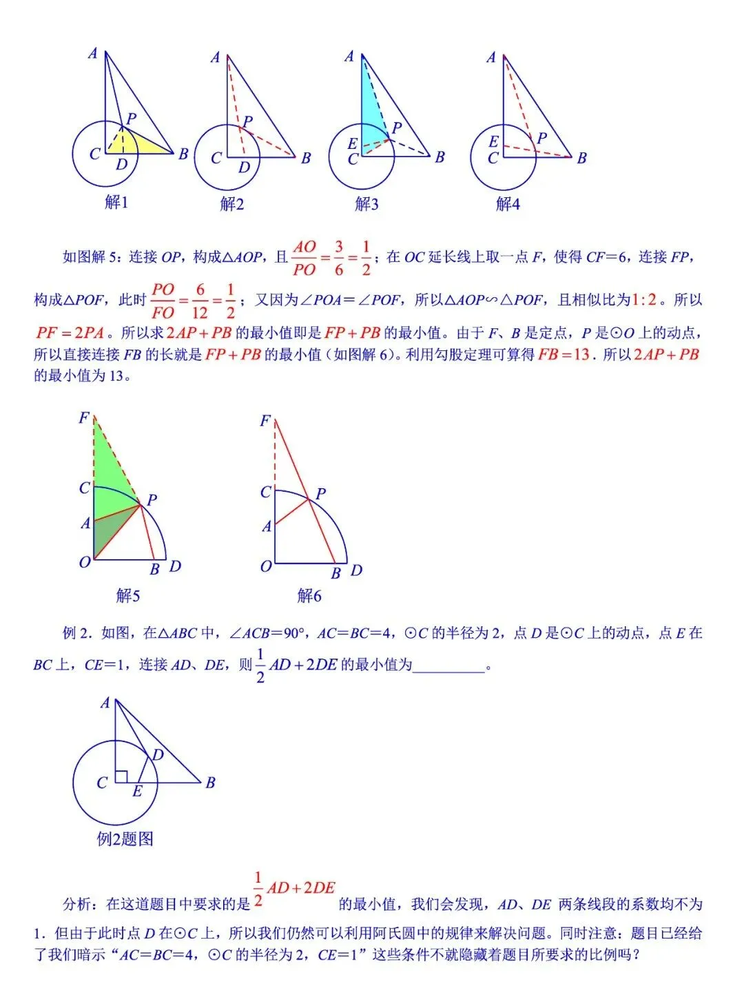 中考数学最值专题突破——阿氏圆 第4张 中考数学最值专题突破——阿氏圆 第4张