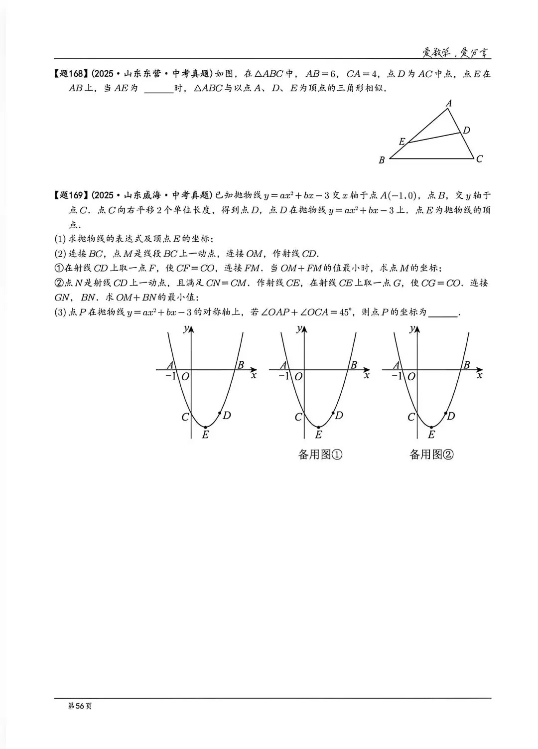 【中考】山东各地市2025历年中考题 第56张