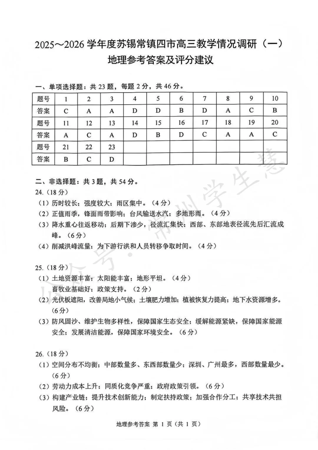 九科全!2026届苏锡常镇高三一模试卷及答案出炉! 第29张 九科全!2026届苏锡常镇高三一模试卷及答案出炉! 第29张