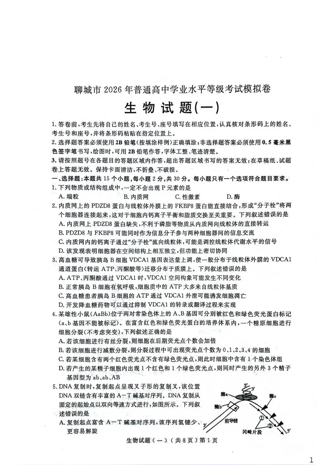 【聊城一模】2026届高三第一次模拟考试 第7张
