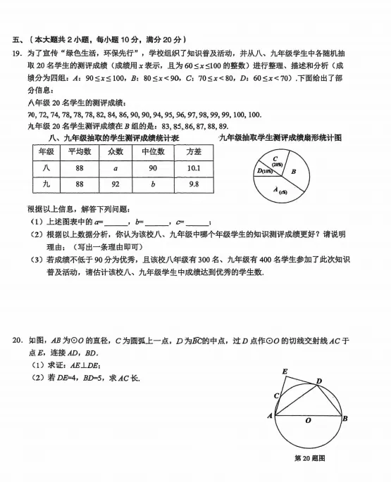 2026安徽C20中考二模(全科试卷+答案) 第8张 2026安徽C20中考二模(全科试卷+答案) 第8张