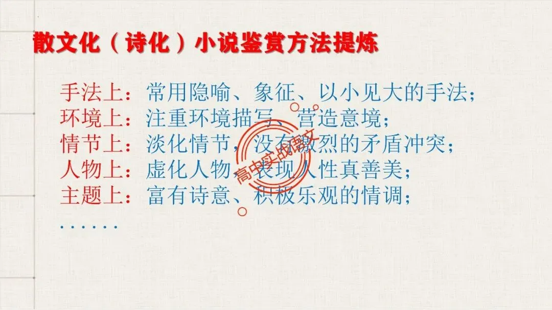 【对标真题,衔接课本】高考热考题型【散文化小说】一课通 第32张