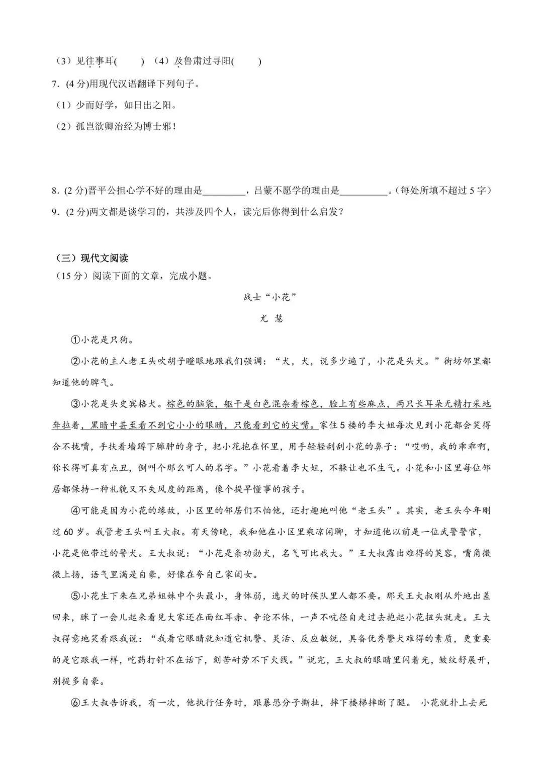 2026七年级下册语文第一次月考试卷(含解析)电子版可打印 第4张 2026七年级下册语文第一次月考试卷(含解析)电子版可打印 第4张