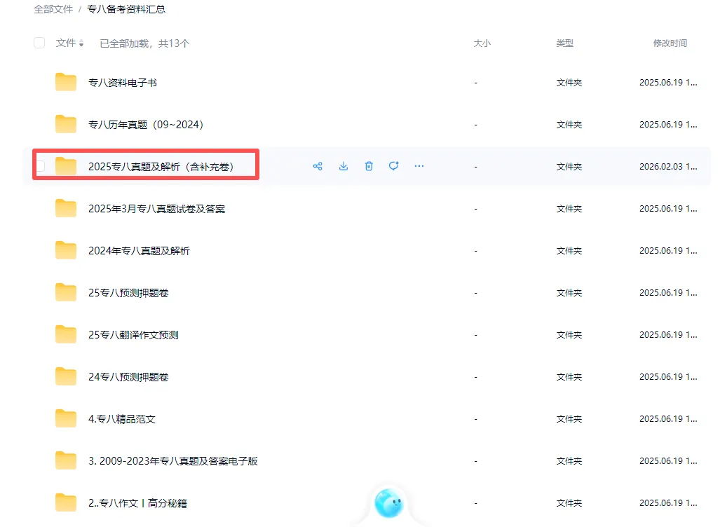 免费分享英语专业四级/八级历年真题(2009-2025年)电子版PDF可下载可打印(夸克+百度网盘版) 第2张