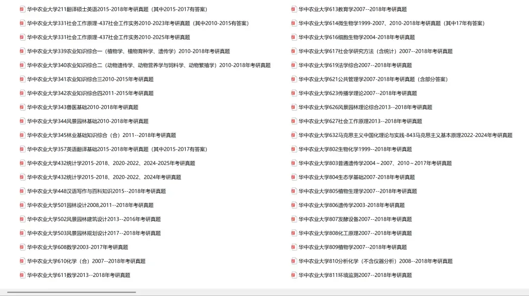 华中农业大学考研专业课历年真题汇总(含2026真题)-第2张图片-四季读书网