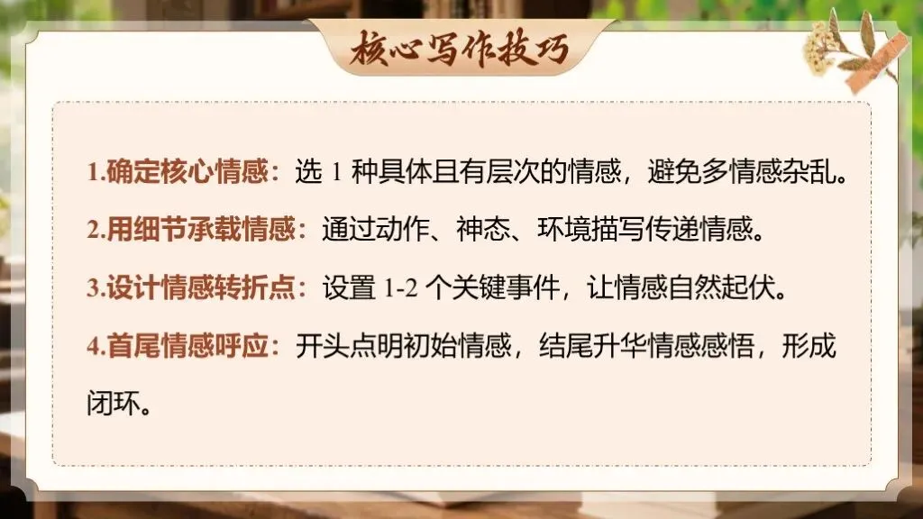 【中考作文万能模板】《记叙文“情感线索”式高分模板》| 情牵一线,文贯全篇! 第14张