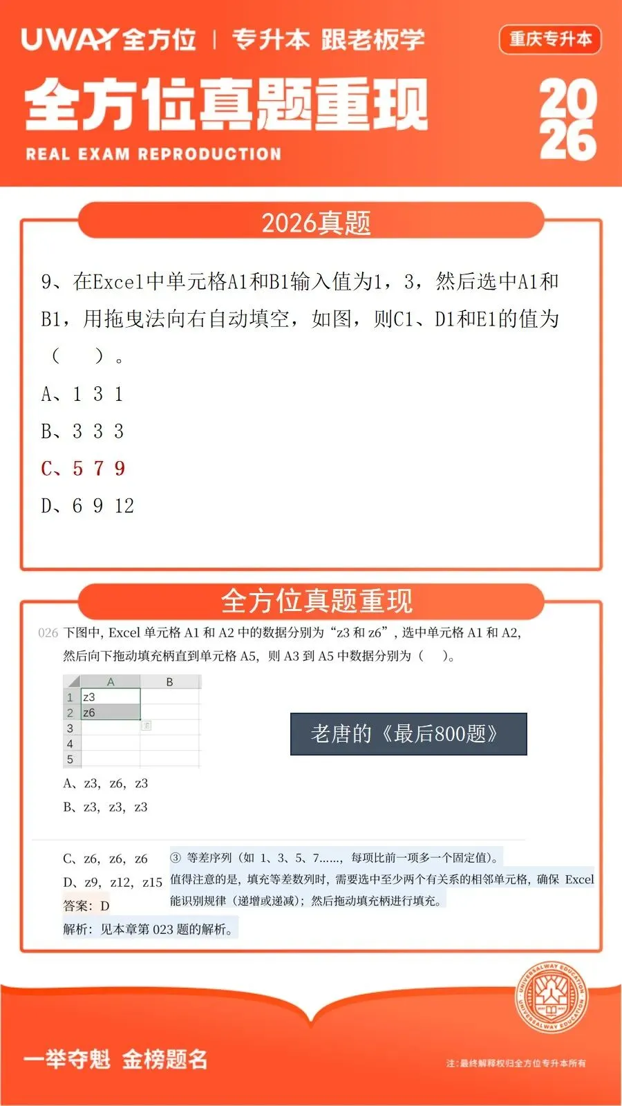 41道原题!2026年重庆专升本计算机真题重现 第8张 41道原题!2026年重庆专升本计算机真题重现 第8张