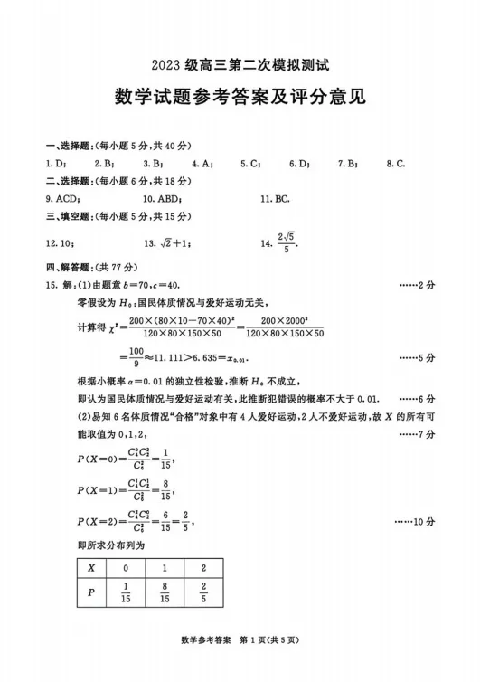 2023级成都二诊语文/数学试卷及答案! 第7张 2023级成都二诊语文/数学试卷及答案! 第7张