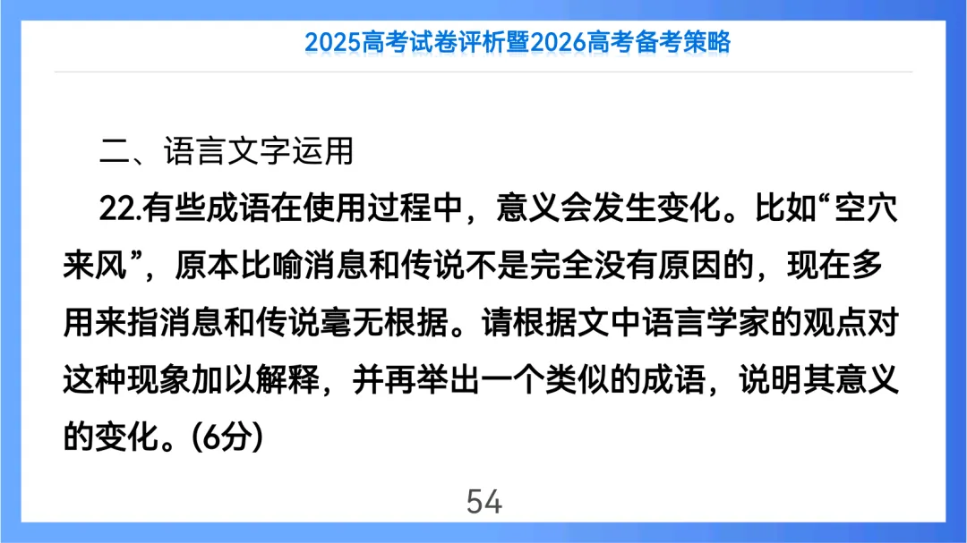 2025年高考语文全国Ⅱ卷试卷评析及2026备考策略(课件) 第54张