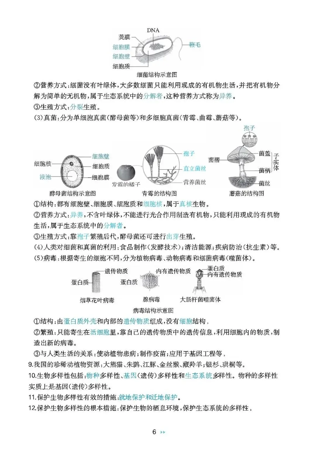 2026中考生物核心知识速记 第6张