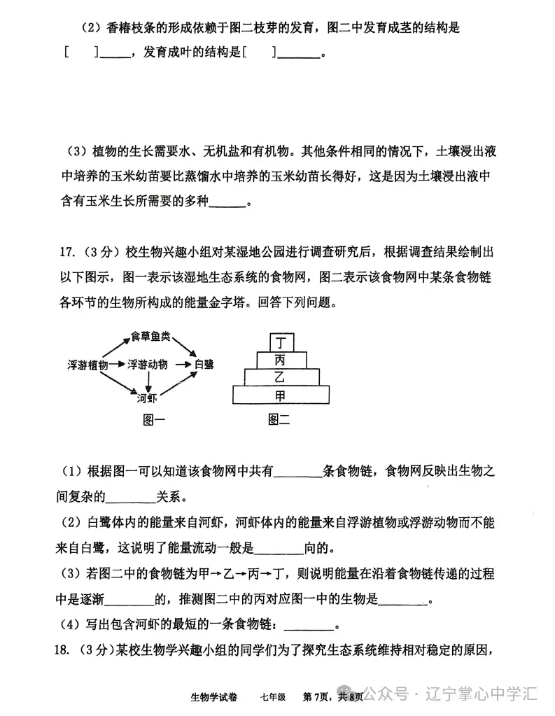 2025年5月鞍山铁西区七年期中试卷+答案 第63张