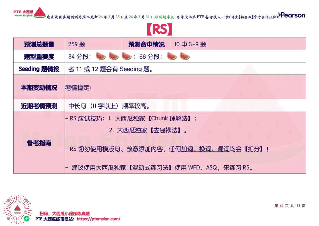 有波动!SWT新增!【PTE巨准真题预测】26年3月25日至3月31日|WFD再删2句,最高频仅剩157句,全网更准更精简! 第39张