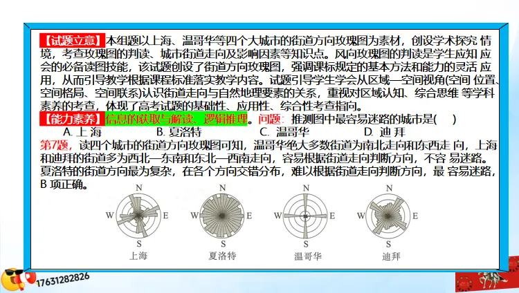 高考微专题《高考真题分类官方解析合集》城镇、乡村区位与空间结构 (选自:城市与自然环境) 第54张 高考微专题《高考真题分类官方解析合集》城镇、乡村区位与空间结构 (选自:城市与自然环境) 第54张