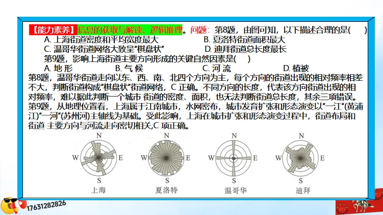 高考微专题《高考真题分类官方解析合集》城镇、乡村区位与空间结构 (选自:城市与自然环境) 第55张 高考微专题《高考真题分类官方解析合集》城镇、乡村区位与空间结构 (选自:城市与自然环境) 第55张