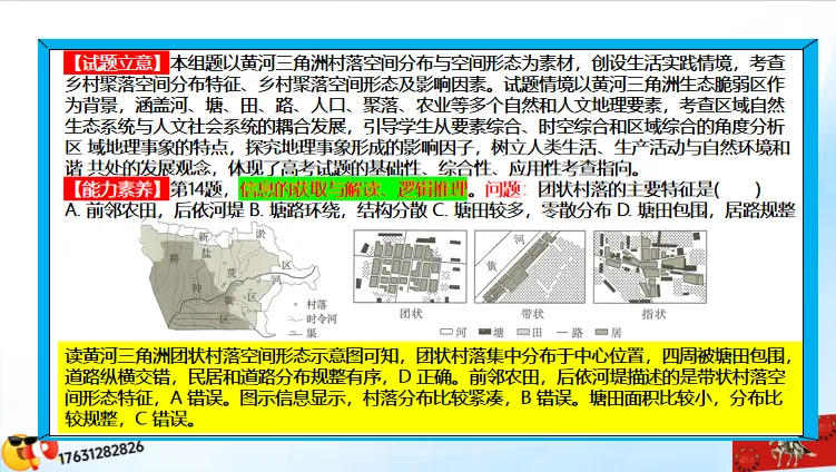 高考微专题《高考真题分类官方解析合集》城镇、乡村区位与空间结构 (选自:城市与自然环境) 第60张 高考微专题《高考真题分类官方解析合集》城镇、乡村区位与空间结构 (选自:城市与自然环境) 第60张