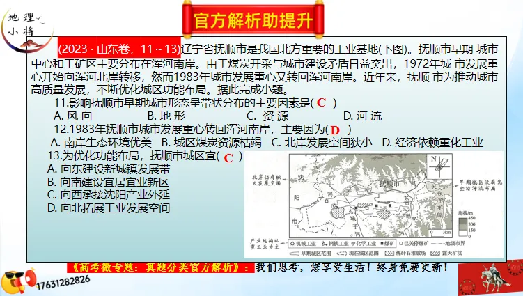 高考微专题《高考真题分类官方解析合集》城镇、乡村区位与空间结构 (选自:城市与自然环境) 第62张 高考微专题《高考真题分类官方解析合集》城镇、乡村区位与空间结构 (选自:城市与自然环境) 第62张