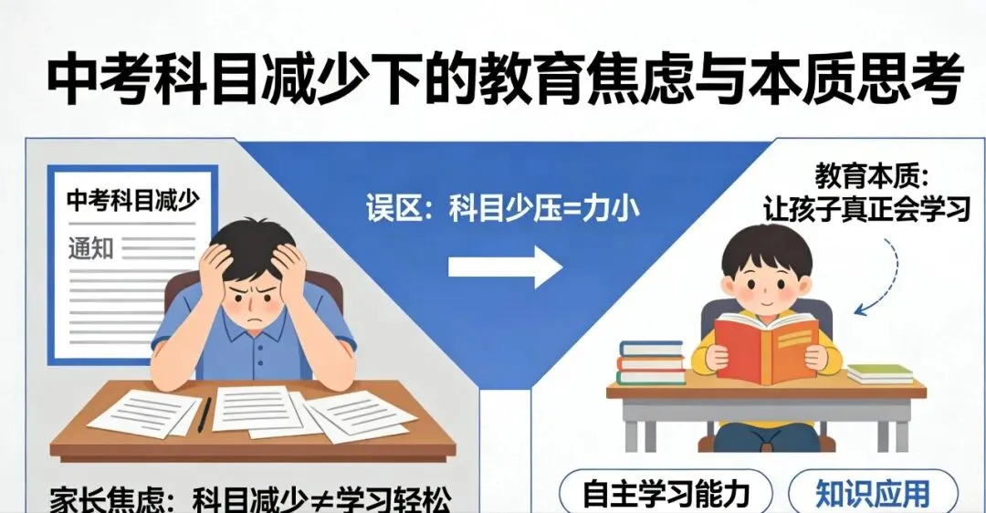 中考科目越减越迷茫,家长更焦虑,因为搞错了重点,教育的本质,是让孩子真正会学习 第1张 中考科目越减越迷茫,家长更焦虑,因为搞错了重点,教育的本质,是让孩子真正会学习 第1张