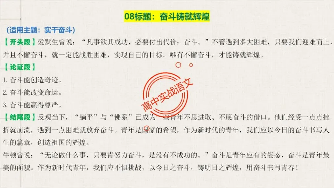【对标真题】高分【议论文模板】实战应用+热点高频作文主题模板100组(开头段+论证段+结尾段) 第35张