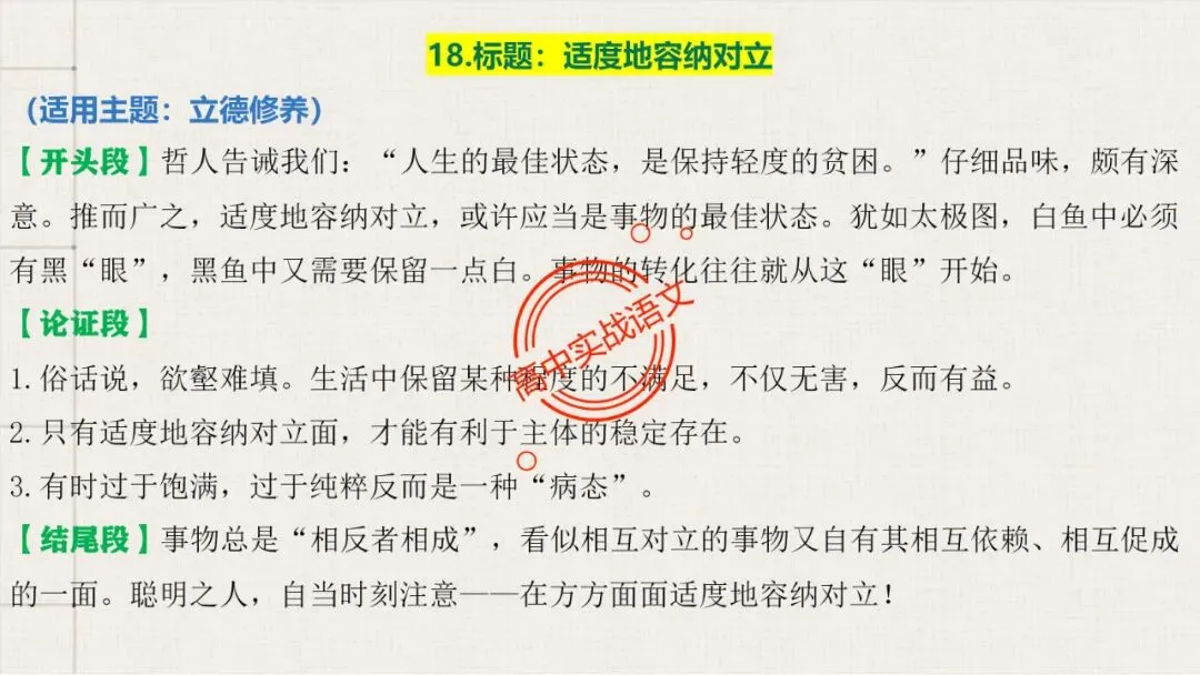 【对标真题】高分【议论文模板】实战应用+热点高频作文主题模板100组(开头段+论证段+结尾段) 第45张