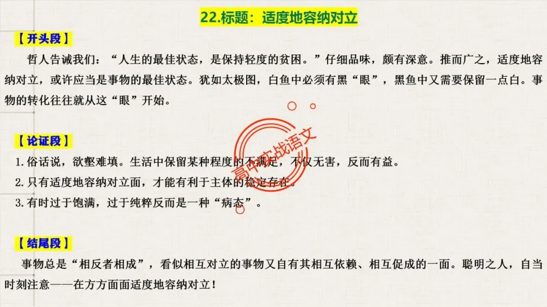 【对标真题】高分【议论文模板】实战应用+热点高频作文主题模板100组(开头段+论证段+结尾段) 第49张