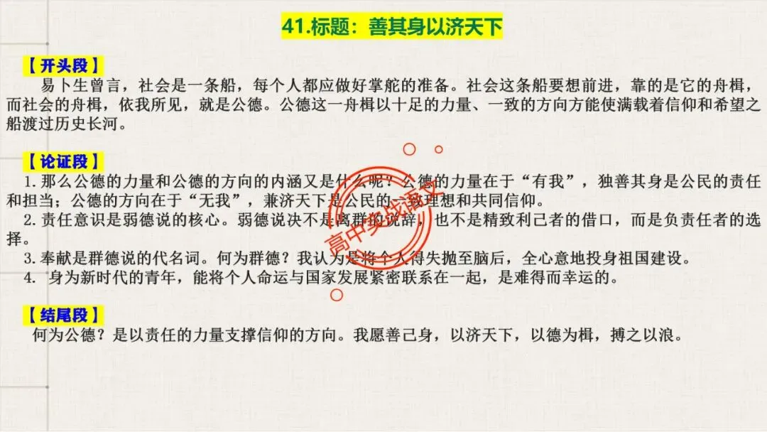 【对标真题】高分【议论文模板】实战应用+热点高频作文主题模板100组(开头段+论证段+结尾段) 第68张