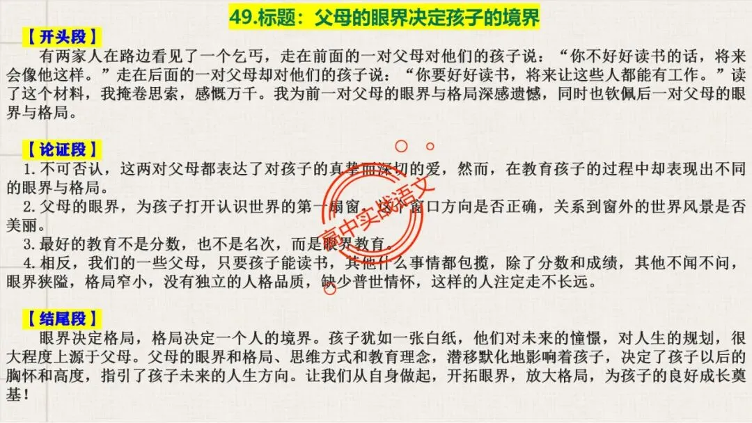 【对标真题】高分【议论文模板】实战应用+热点高频作文主题模板100组(开头段+论证段+结尾段) 第76张
