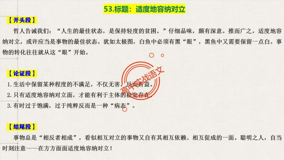 【对标真题】高分【议论文模板】实战应用+热点高频作文主题模板100组(开头段+论证段+结尾段) 第80张
