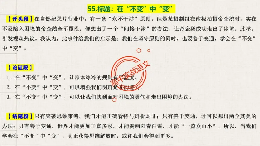 【对标真题】高分【议论文模板】实战应用+热点高频作文主题模板100组(开头段+论证段+结尾段) 第82张