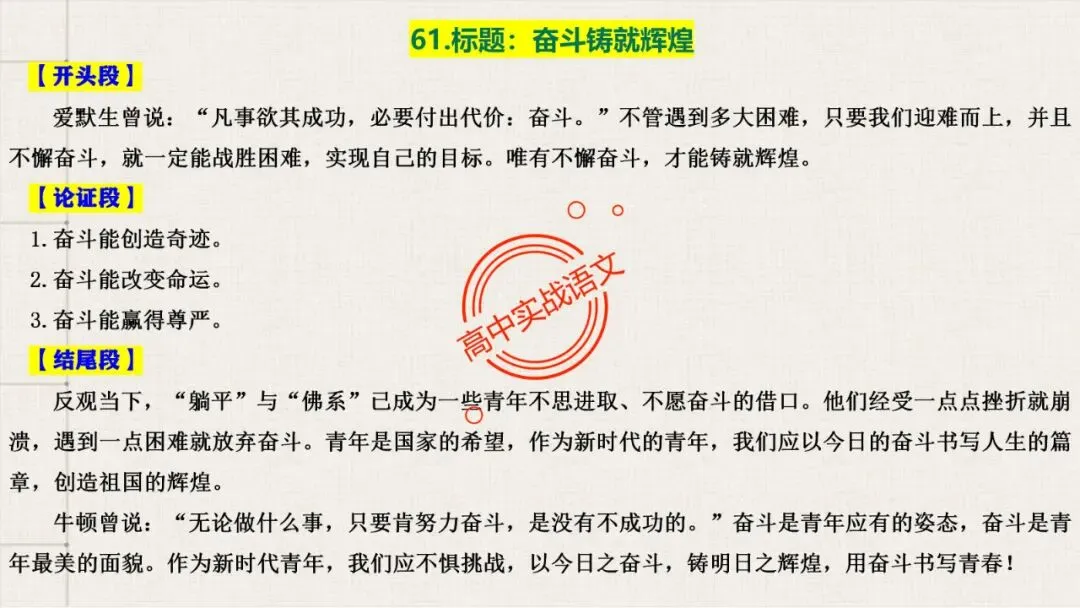 【对标真题】高分【议论文模板】实战应用+热点高频作文主题模板100组(开头段+论证段+结尾段) 第88张