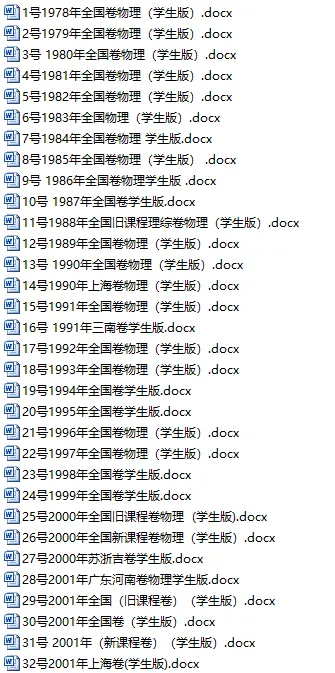 1978-2025年高考物理真题高清WORD版 电子版下载 第8张
