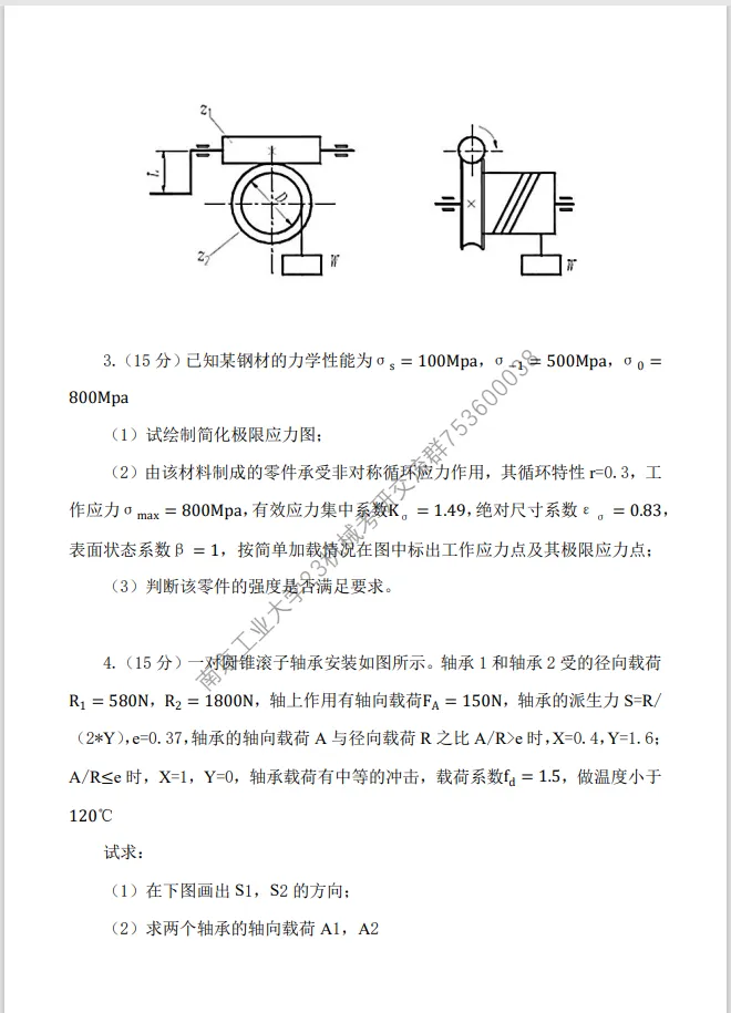 【考研真题】2016年南京工业大学(807机械设计)考研真题公布 第3张 【考研真题】2016年南京工业大学(807机械设计)考研真题公布 第3张
