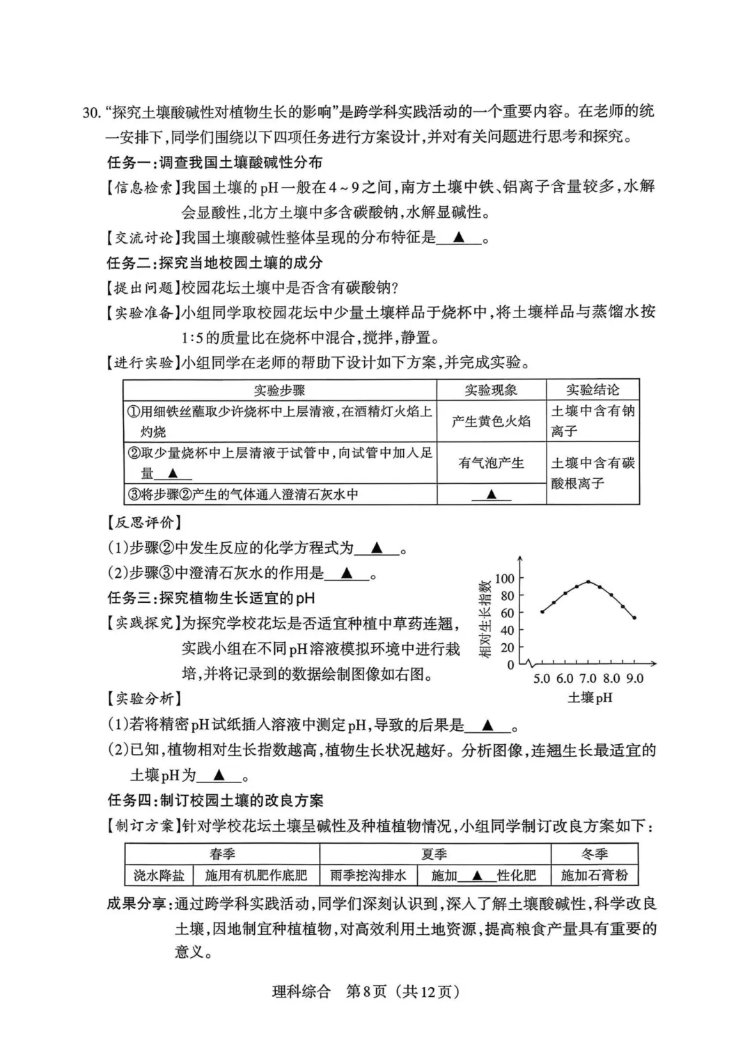 2026山西中考理综模拟卷 第8张