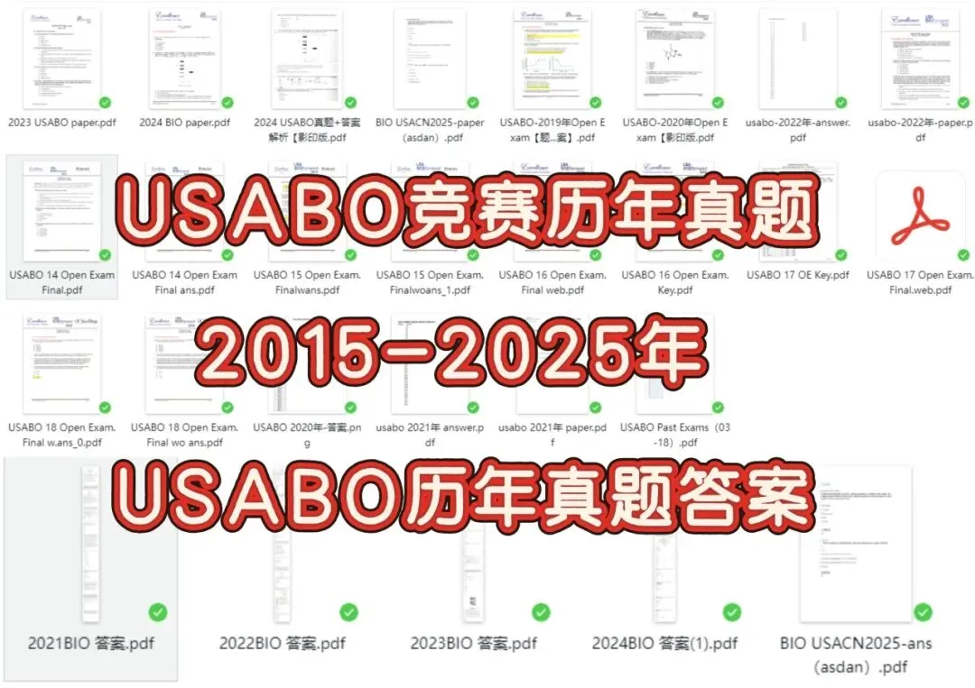 USABO开赛倒计时9天!近10年真题(2015~2025)+答案高清版下载 第2张 USABO开赛倒计时9天!近10年真题(2015~2025)+答案高清版下载 第2张