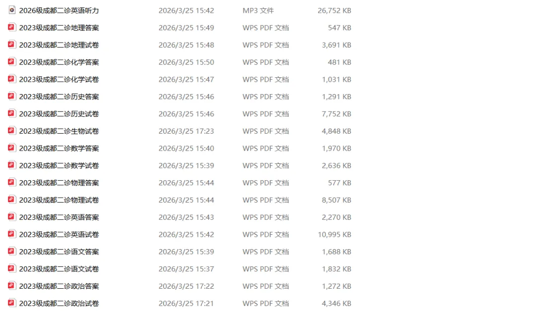 最新公布!2023级成都二诊全科试卷来了!速来对答案! 第4张