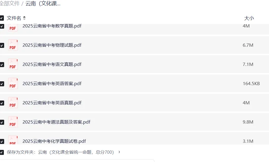 2025云南中考真题|含答案,可下载|云南中考文化课统考|云南中考复习 第5张