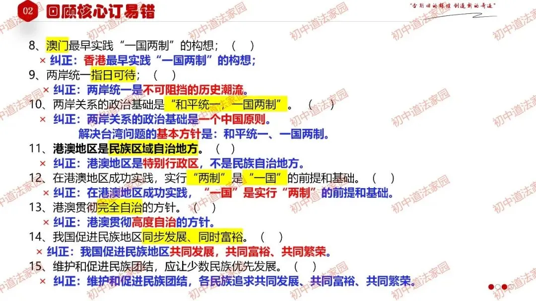 中考政治丨道德与法治一轮复习 专题23 中华一家亲 第21张