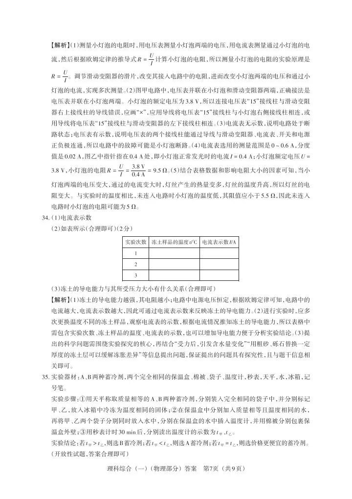 2026百校联考一理综试卷 第18张