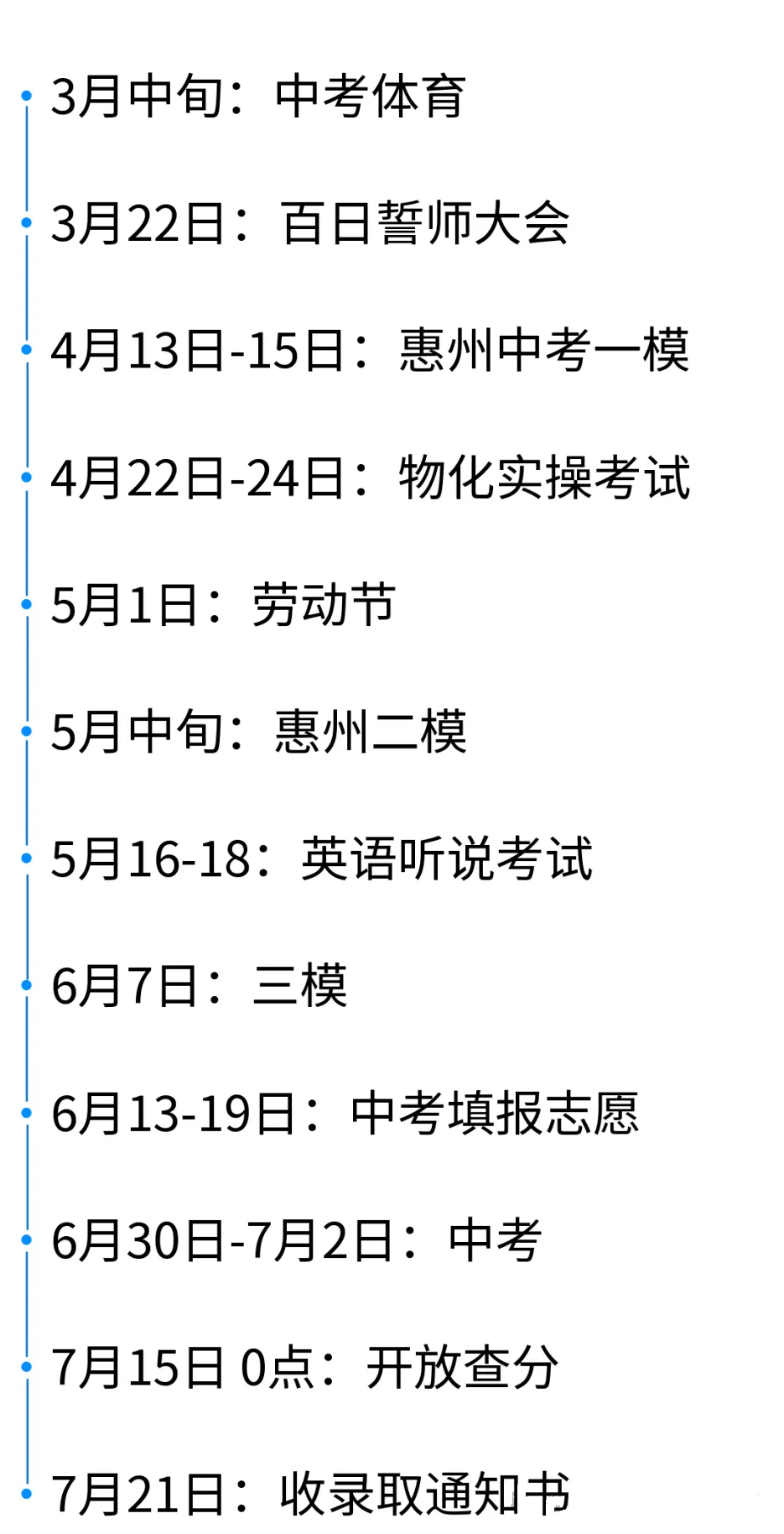 2026年惠州中考大事件时间轴出炉,家长考生快收藏! 第25张