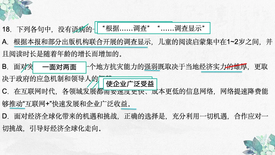 【初中语文】冲刺中考!高频·修改病句整合复习课件 第24张
