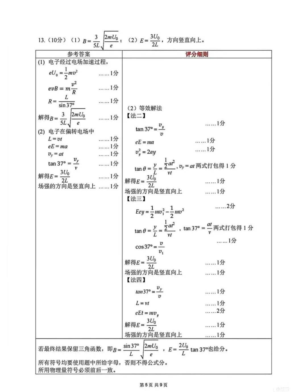 2026届南宁二模物理试卷+答案 第13张