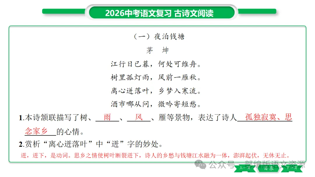 2026中考语文复习:课外古诗主题分类整合ppt-第12张图片-四季读书网