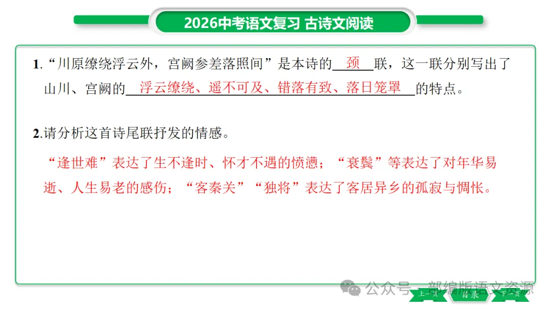 2026中考语文复习:课外古诗主题分类整合ppt-第16张图片-四季读书网