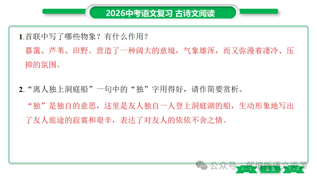 2026中考语文复习:课外古诗主题分类整合ppt-第32张图片-四季读书网
