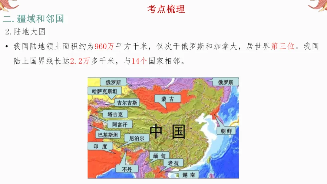 2026年中考地理复习【第一轮】 | 课题11《从世界看中国》,欢迎大家加入会员群,享受更多优惠! 第7张