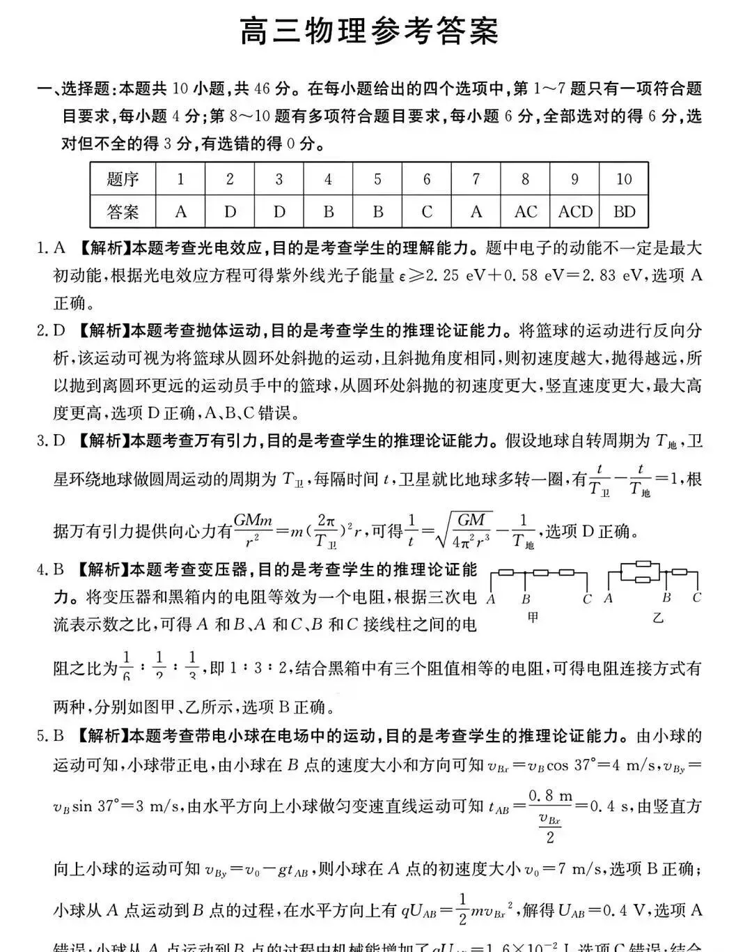 全国金太阳2026年3月高三联考试卷及答案 第1张