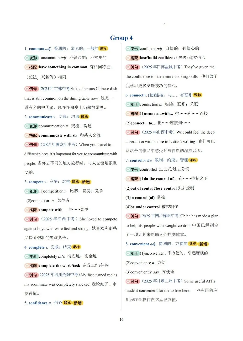 中考高频词汇变形归纳背默Day1-Day10 第12张