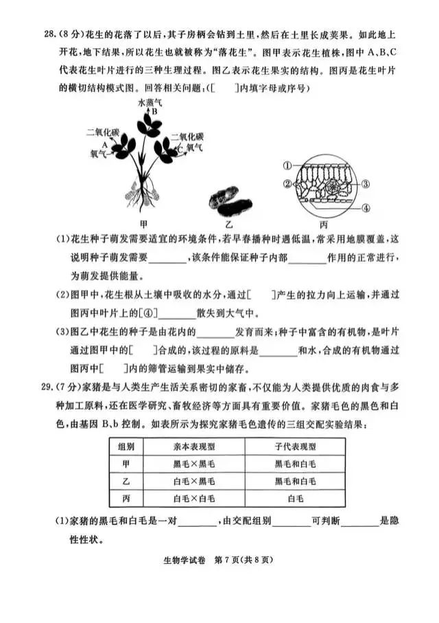 【地生摸底】2026河北省生地摸底试卷 第15张 【地生摸底】2026河北省生地摸底试卷 第15张